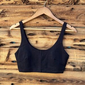 STRADIVARIUS | Black Tank Crop Top S